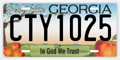 GA license plate CTY1025