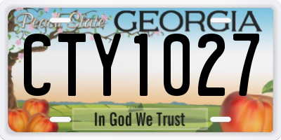 GA license plate CTY1027