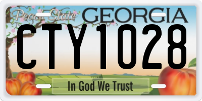 GA license plate CTY1028
