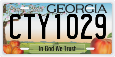 GA license plate CTY1029