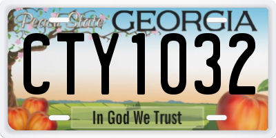 GA license plate CTY1032