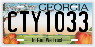 GA license plate CTY1033