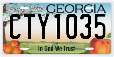 GA license plate CTY1035