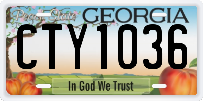 GA license plate CTY1036