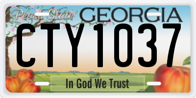 GA license plate CTY1037