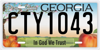 GA license plate CTY1043