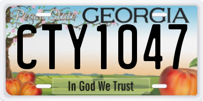 GA license plate CTY1047