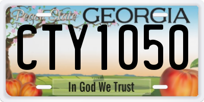 GA license plate CTY1050