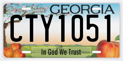GA license plate CTY1051