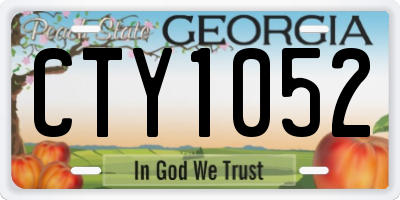 GA license plate CTY1052