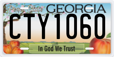 GA license plate CTY1060