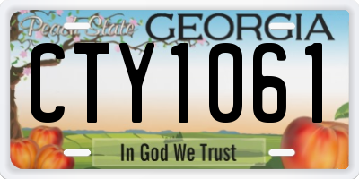 GA license plate CTY1061