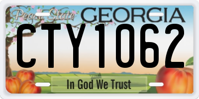 GA license plate CTY1062