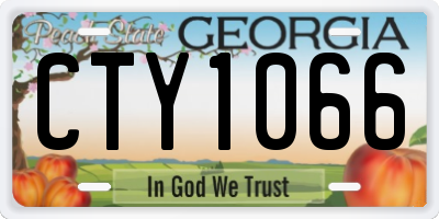 GA license plate CTY1066