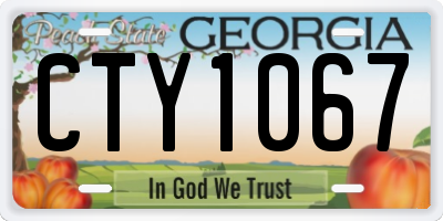 GA license plate CTY1067