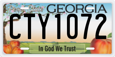 GA license plate CTY1072