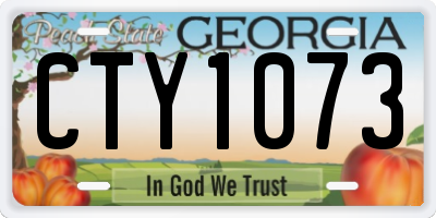 GA license plate CTY1073