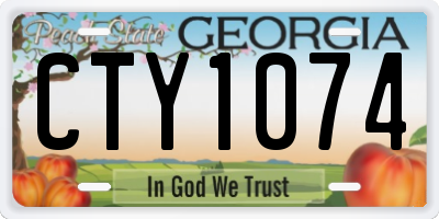 GA license plate CTY1074