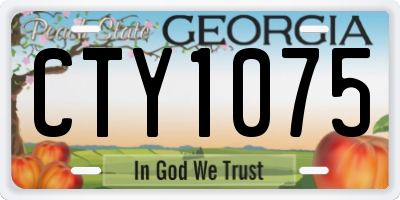 GA license plate CTY1075
