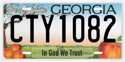 GA license plate CTY1082