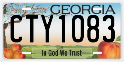 GA license plate CTY1083
