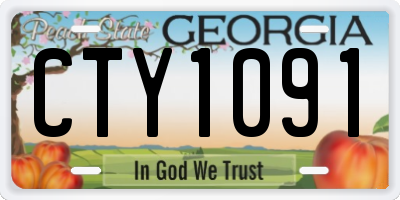 GA license plate CTY1091