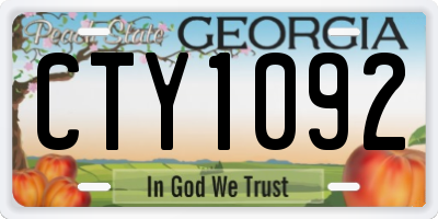 GA license plate CTY1092