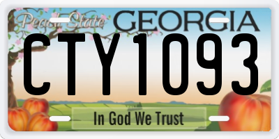 GA license plate CTY1093