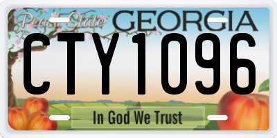 GA license plate CTY1096