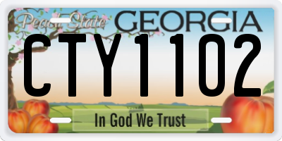 GA license plate CTY1102