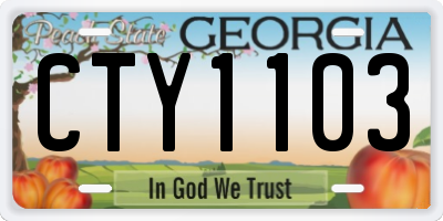 GA license plate CTY1103