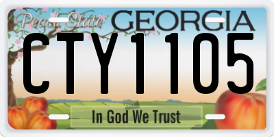 GA license plate CTY1105