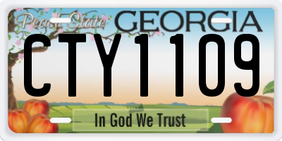 GA license plate CTY1109
