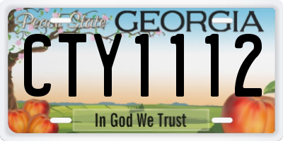 GA license plate CTY1112