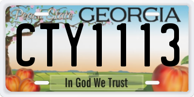 GA license plate CTY1113