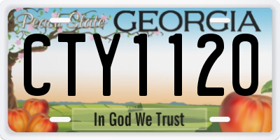 GA license plate CTY1120