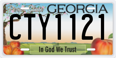 GA license plate CTY1121