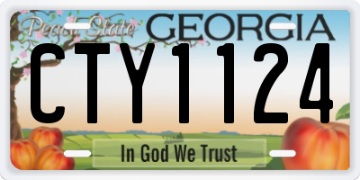GA license plate CTY1124