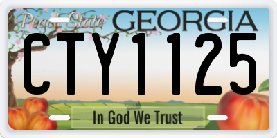 GA license plate CTY1125