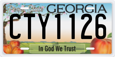 GA license plate CTY1126