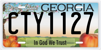 GA license plate CTY1127