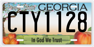 GA license plate CTY1128