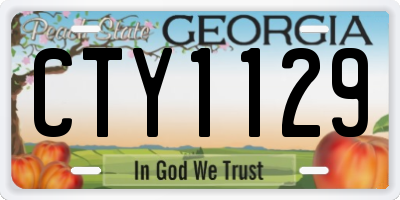 GA license plate CTY1129