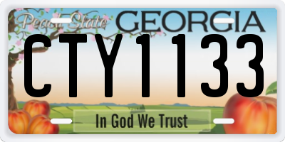 GA license plate CTY1133