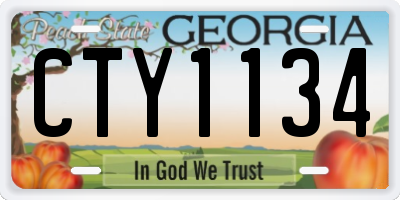 GA license plate CTY1134