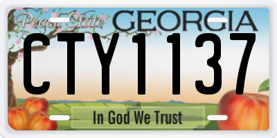 GA license plate CTY1137