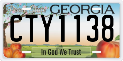 GA license plate CTY1138
