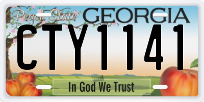 GA license plate CTY1141