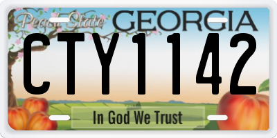 GA license plate CTY1142