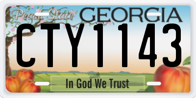 GA license plate CTY1143